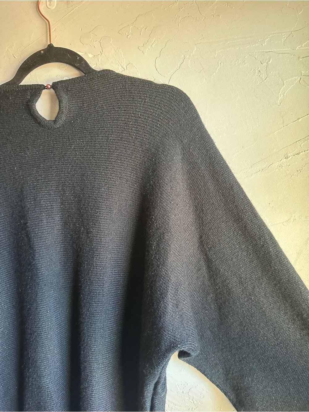 Vintage Newcomer II Black Beaded Relaxed Drop Shoulder Statement Sweater M/L - Picture 6 of 8